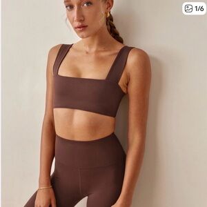 Reformation Brown Sports Bra and Leggings Set
